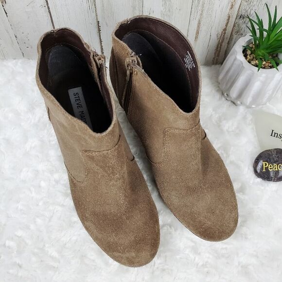 Steve Madden Harrlee Suede Booties Tan Size 6.5 - Picture 10 of 11